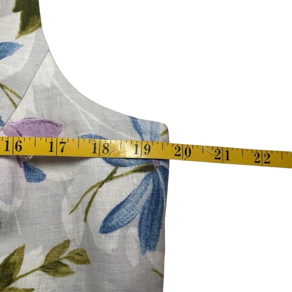 J. Jill Love Linen Floral Sleeveless Shift Dress V-Neck Medium Wedding Guest EUC - Picture 11 of 13